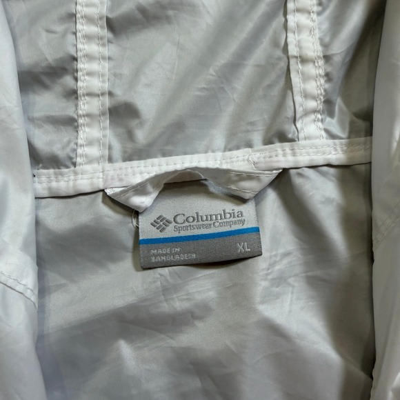 Columbia Women's Colorblock Windbreaker Hooded Jacket White Pink Purple XL - Picture 8 of 8